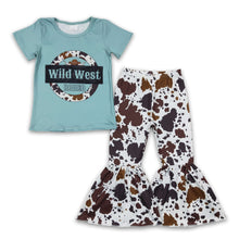 Load image into Gallery viewer, Wild west rodeo shirt cow bell bottom pants kids girls clothes