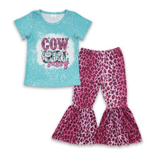 Load image into Gallery viewer, Cow girl sassy shirt leopard pants kids girls clothes