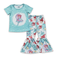 Load image into Gallery viewer, Bleached short sleeves pants sea princess girls outfits