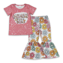 Load image into Gallery viewer, Mama's girl bleached shirt floral pants baby kids apparel