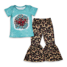 Load image into Gallery viewer, Let's get cray cray crawfish leopard pants girls clothing set