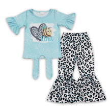 Load image into Gallery viewer, Bee kind heart leopard girls valentine's clothes