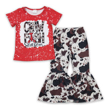 Load image into Gallery viewer, Crawfish season cow bell bottom pants girls clothing set