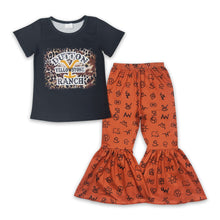 Load image into Gallery viewer, Leopard black shirt bell bottom pants singer baby girls clothes