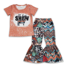 Load image into Gallery viewer, All for show cow shirt bell bottom pants western girls clothes