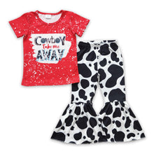Load image into Gallery viewer, Cow boy take me away shirt cow pants girls western clothes