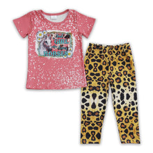 Load image into Gallery viewer, Just a girl who loves horse shirt leopard leggings kids girls clothing set