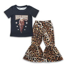 Load image into Gallery viewer, Wild west horse rodeo leopard kids girls clothing set