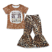 Load image into Gallery viewer, Brown bull skull leopard kids grils clothing