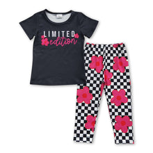 Load image into Gallery viewer, Limited edition shirt flower leggings girls clothing set
