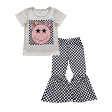 Load image into Gallery viewer, Smile mama's girl top plaid pants girls clothes