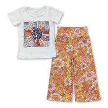 Load image into Gallery viewer, Here comes the sun shirt floral pants girls clothes