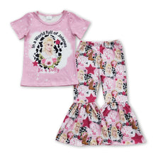 Load image into Gallery viewer, Pink bleached shirt cow print singer girls clothes