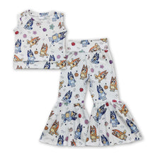 Load image into Gallery viewer, Dogs sleeveless top pants kids girls clothing set
