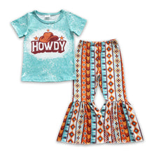 Load image into Gallery viewer, Howdy hat top bell bottom pants western girls clothes