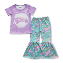 Load image into Gallery viewer, Lavender car top bell bottom pants party girls  outfits