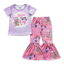 Load image into Gallery viewer, Lavender cars shirt pants party girls clothing
