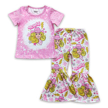 Load image into Gallery viewer, Howdy pink top bell bottom pants party girls clothes