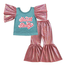 Load image into Gallery viewer, Santa baby top shinny pants girls Christmas clothes