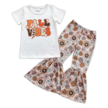 Load image into Gallery viewer, Fall vibes floral bell bottom pants girls outfits
