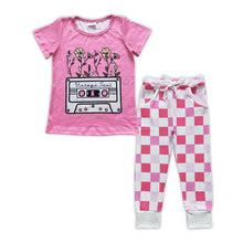 Load image into Gallery viewer, Vintage soul floral top plaid pants girls outfits