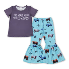 Load image into Gallery viewer, The world needs more cowboys kids girls outfits