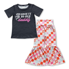 Load image into Gallery viewer, Charge it to my daddy floral plaid pants girls clothes