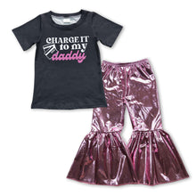 Load image into Gallery viewer, Charge it to my daddy hot pink pants kids girls clothes