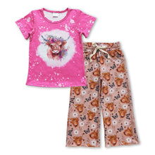Load image into Gallery viewer, Highland cow top pants western girls outfits
