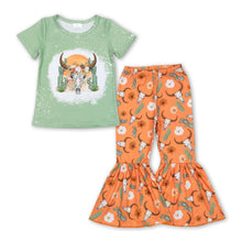Load image into Gallery viewer, Bull skull cactus top pants western girls outfits