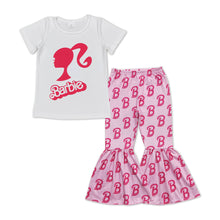 Load image into Gallery viewer, White short sleeves top B pants party girls clothes