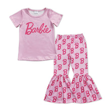 Load image into Gallery viewer, Pink short sleeves top B pants party girls clothes
