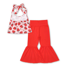 Load image into Gallery viewer, Strawberry heart halter top bell bottom pants girls outfits