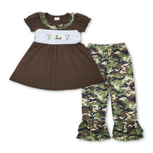 Load image into Gallery viewer, Olive duck tunic camo pants kids girls outfits