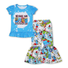 Load image into Gallery viewer, Read know learn blue top cat hat elephant girls clothes