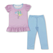 Load image into Gallery viewer, Pink stripe mouse balloon top leggings girls clothing set