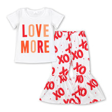 Load image into Gallery viewer, Love more top bell bottom pants girls valentine's clothes