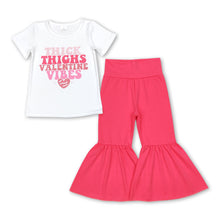 Load image into Gallery viewer, Heart valentine vibes top pants girls clothing set