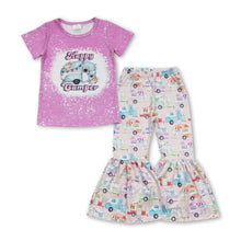 Load image into Gallery viewer, Pink happy camper top pants kids girls clothes