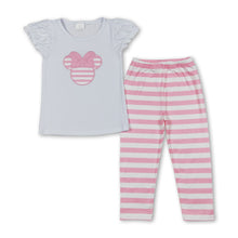 Load image into Gallery viewer, Pink mouse top stripe leggings girls clothes