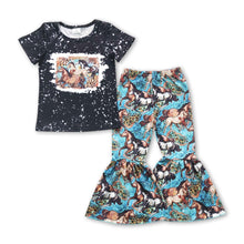 Load image into Gallery viewer, Bleached horse top bell bottom pants girls clothes