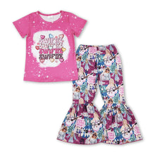 Load image into Gallery viewer, Heart bleached top guitar singer girls clothing set