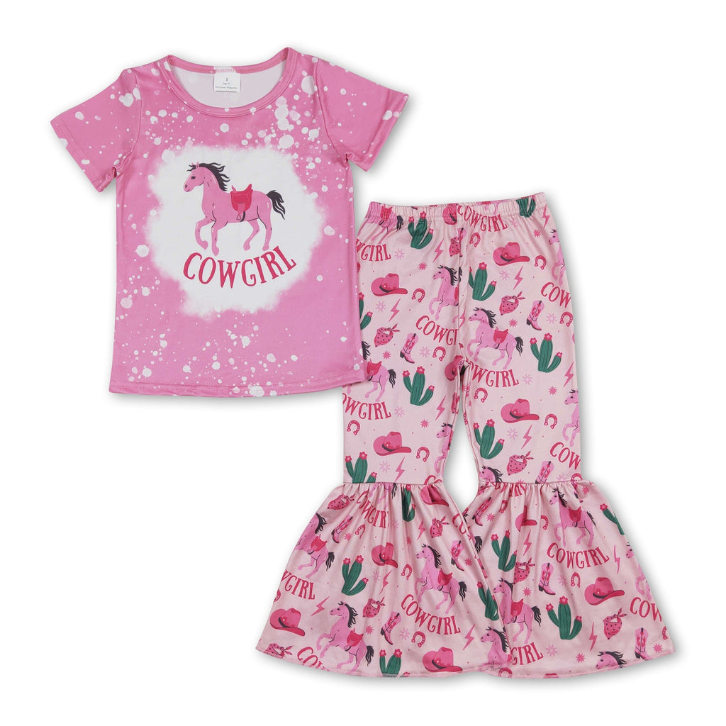 Cowgirl horse top cactus pants girls western clothes