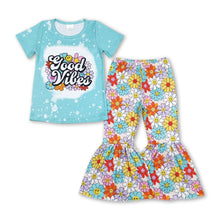 Load image into Gallery viewer, Good vibes flower top bell bottom pants girls clothes