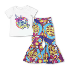 Load image into Gallery viewer, Good vibes only top flower pants girls clothing set