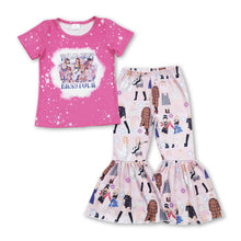 Load image into Gallery viewer, Pink bleached top bell bottom pants singer girls outfits