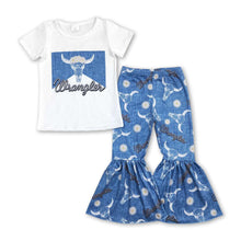 Load image into Gallery viewer, Daisy bull skull top bell bottom pants girls clothes