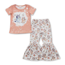 Load image into Gallery viewer, Little sister floral dog top pants girls clothing