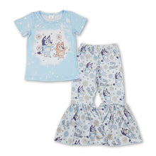 Load image into Gallery viewer, Big sister floral dog top pants girls clothing