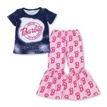Load image into Gallery viewer, Bleached top B print bell bottom pants party girls clothes